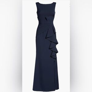 Eliza J Navy Ruffle Gown Sz 2 | Elegant Evening, Formal, Wedding Guest
